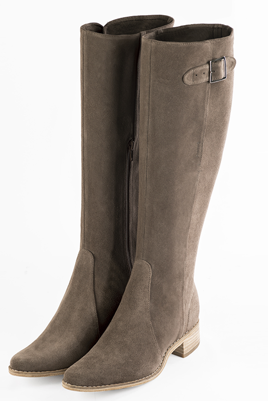 Bottes taupe daim best sale